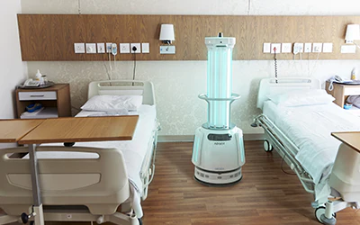 Adibot, robot desinfeccion Luz UV en Hospitales y Centros de Salud